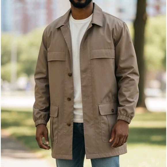 L.L. Bean Other - LL Bean Traveler Jacket Mens LT Large Tall Brown Lightweight Field 6 Pocket READ